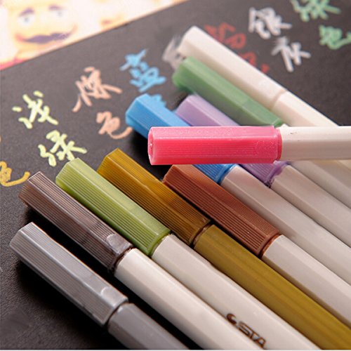 Butterme Metallic Marker Pens, Satz von 10 Farben für Kartenherstellung / DIY Fotoalbum / Gebrauch auf irgendeiner Oberfläche-Papier / Glas / Kunststoff / Keramik - 3