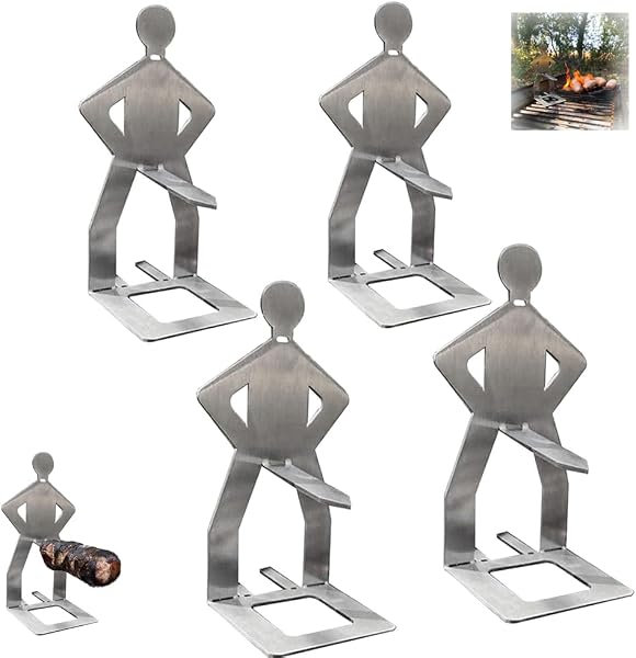 Soporte para salchichas de barbacoa de acero inoxidable, estante creativo para barbacoa de salchichas, estante portátil para asar perros calientes, estante para salchichas para acampar al aire libre, - 1