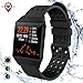 Produktbild aidiado Fitness Tracker Bluetooth Smart Watch mit Herzfrequenz Blutdruckmessgerät Call Reminder Activity Tracker Wasserdicht Schrittzähler Band für iOS Android Telefon Herren Damen, Noble Black