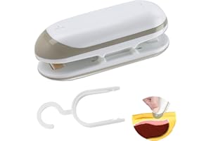 AIMFACT 2-in-1 Mini Bag Sealer with Hook, Portable Heat Vacuum Sealer Plastic Small Home Snack Easy Sealer & Cutter for Kitchen Camping Travel Resealer Machine for Cookie Chip Pet Food Preservation