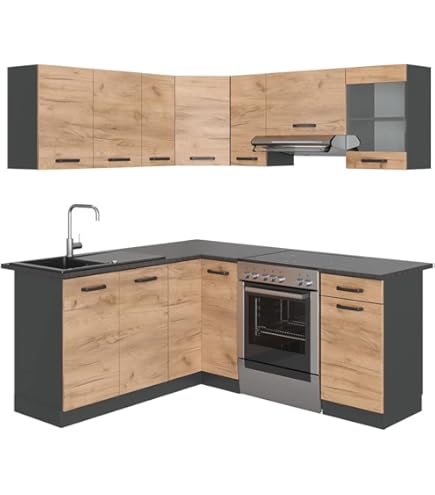 Piano Cucina R-line In Laminato HPL, Antracite, 20 Cm X 60 Cm X 2,8 Cm - Moderno E Facile Da Montare - Foto 13