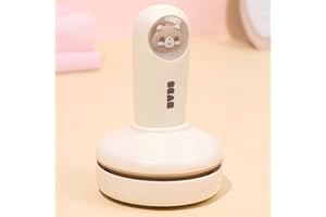 SRIKEKL Mini Desktop Vacuum Cleaner,Rechargeable Cute Cartoon Desk Table Hoover for Cleaning Eraser Crumbs, Dust, Crumbs, Piano, Hairs, Computer, Keyboard and Car (Rice White)