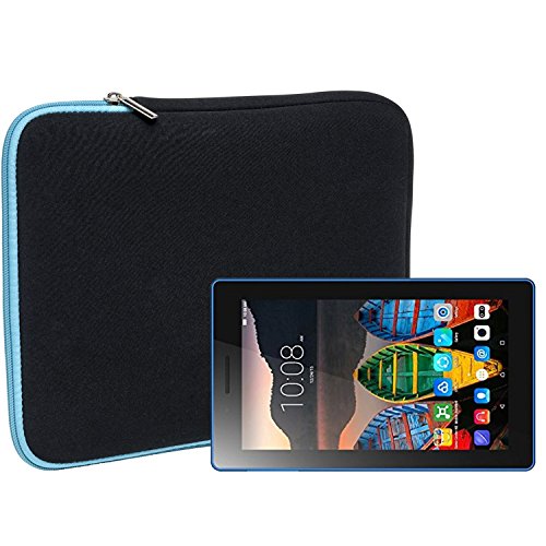 Slabo Tablet Tasche Schutzh  lle f  r Lenovo Tab3 7 Essential H  lle Etui Case Phablet aus Neopren     T  RKIS   SCHWARZ
