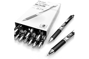 Pentel EnerGel XM BL77 Retractable Liquid Gel Pen - 0.7mm - 54% Recycled - Black (Pack of 12)