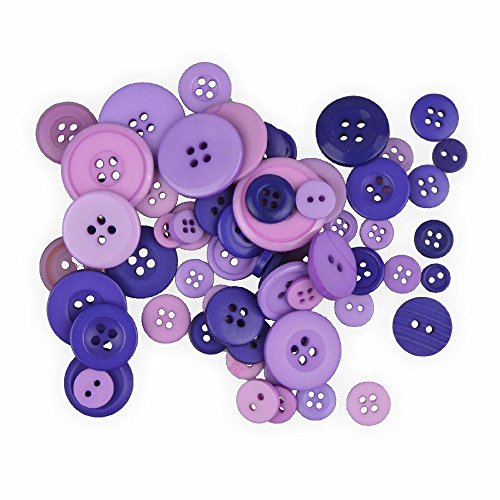 Creleo 790222 Knöpfe Mix zum Basteln, Vernähen und Verzieren, 30 g, lila