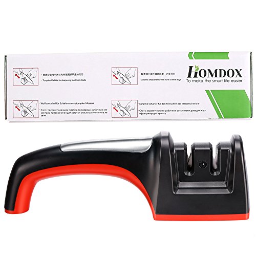 Homdox® 2536 Messerschärfer Messerschleifer Keramik mit zwei Stufen rot-schwarz - 6