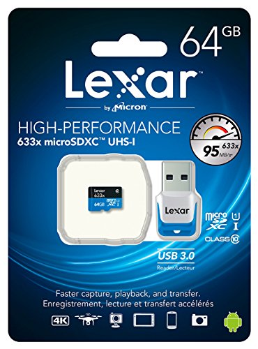 Lexar High-Performance microSDXC 633x 64GB UHS-I/U1 w/USB 3.0 Reader Flash Speicherkarte – LSDMI64GBB1EU633R - 4