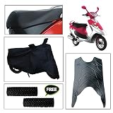 Vheelocity Combo of 72602 Black Motorcycle Body and Seat Cover with Foot Mat and Free Acupressure Grip for TVS Scooty Pep+ RS.599 (43.00% Off) - Amazon