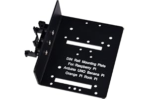 GeeekPi DIN-skenfäste för Raspberry Pi 5/4B/3B & 10 tums ställ | Universell SBC-kompatibilitet, säker DIN-skenlås, HATs & förlängningar kan integreras