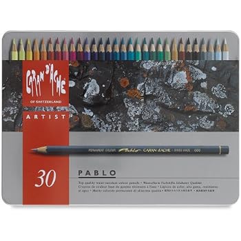 Caran D'Ache Pablo Farbstifte, 18 Farben Im Metalletui, Wasserfeste Mine – Grau
