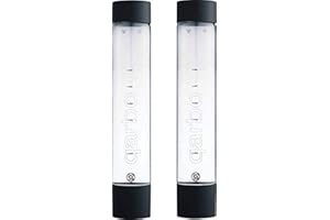 Twenty39 qarbo CLASSIC 1L Water Bottles for Sparkling Water Maker and Fruit Infuser - Set of 2 (Matte Black)