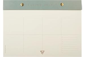 ‎CLAIREFONTAINE Clairefontaine 107846C - Kalender Block Wochenplanner Flying Spirit Green, mit Nieten 24x17cm, 60 bedruckte und abtrennbare Blätter, sortiert, 1 Stück