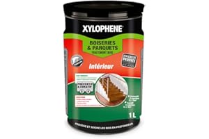 XYLOPHENE - Traitement Bois et Parquet Intérieur - Préparation du bois - Traitement Préventif et Curatif pour les Boiseries et Parquets - Anti Insectes, Anti Termites - Non Gras - 1L - Incolore