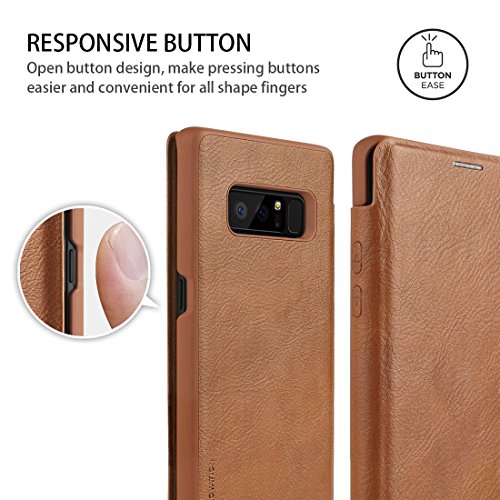 Nillkin Samsung Note 8 Funda  Premium PU Funda Protectora de Cuero con Funda para Tarjeta Samsung Galaxy Note 8  marr  n
