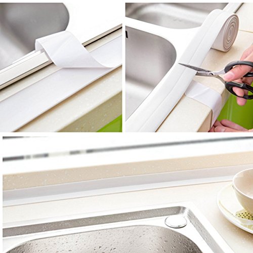 ELEGIANT Wasserdicht Band Küchen Badezimmer Anti Mehtau Dichtungsband für Wand Wannen Randschutz usw 3.2Mx3.8cm