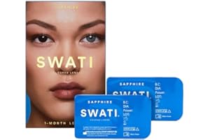 ‎SWATI Sapphire (Himmelblau) - 1 Monate Kontaktlinsen Farbig - SWATI Cosmetics Natürlich Aussehende Kontaktlinsen
