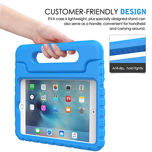 MoKo Hülle für iPad Mini 4 – Superleicht EVA Stoßfest Kinderfreundlich Kinder Schutzhülle mit umwandelbarer Handgriff Handle und Standfunktion für Apple iPad Mini 4 7.9 Zoll 2015 Genaration Tablet, Blau - 7