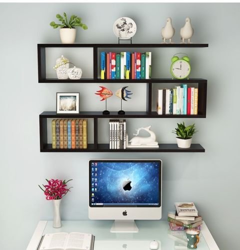 Black Wall Mounted Storage Shelf Bookcas Buy Online In Aruba At Desertcart