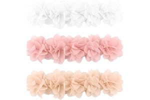 SULIUDAJI 3 Stück Kids Turban Haarband Stirnband Baby Haarband Kopfband Baby Schmuck Blumen Blumen-Stirnband mit Ripsband Babyzubehör Haarschmuck geeignet für Geschenke und Partys