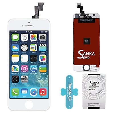 SANKA Ecran LCD Vitre Tactile de Remplacement Retina Display Complet avec Outils de Réparation pour iPhone 5S-Blanc