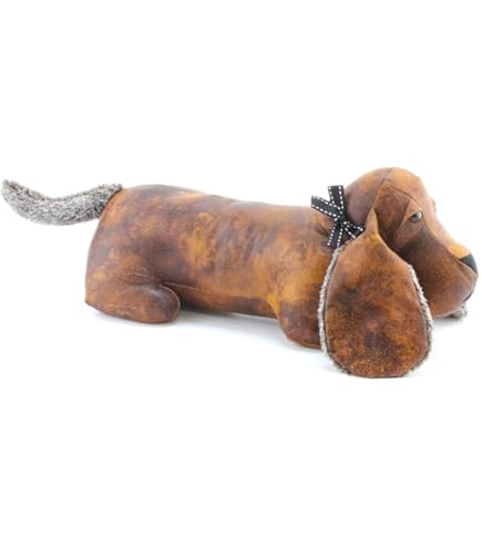 Faux Leather Daschund Dog Doorstop - Brand New Sitting Dachshund - Foto 5