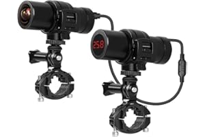 VSYSTO Caméra de Moto Caméra de vélo Caméra de Sport HD 2K Caméra d'action WiFi étanche Enregistreur vidéo Grand Angle 170° avec Accessoires Vision Nocturne pour vélo vélo Moto