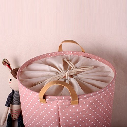 YINGMO 14×14×18 Zoll Baumwoll-Leinen gemischte klassische bequeme zusammenklappbare Korb Aufbewahrungsbox mit Kartenfach - 4