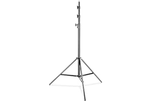 Walimex pro WT-420 Lampenstativ 420cm - Lichtstativ mit Federdämpfung, Höhe max 420cm, Traglast 7,5 kg, 40mm Rohre, Aluminium Leuchtenstativ für Fotografie Studio Outdoor, schwarz