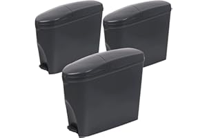 Pro-Kleen Sanitary Bin 20L Slimline Washrooms Toilets Hygienic Disposal Pedal Container Bins for Female Ladies And Baby Hygiene Products - 3 x 20 litres Bins (Grey)