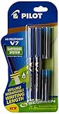 Pilot V7 Hi-tecpoint Roller ball pen with Cartridge System - 2 Blue Pens, 4 cartridges