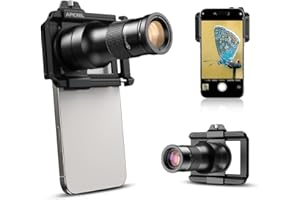 APEXEL HD 6X Teleobjektiv mit festem Fokus und verbessertem Universalclip, 150-mm-Handy-Makroobjektiv, Handyobjektiv-Kit mit Doppelfunktion, Geeignet für die Meisten Smartphones