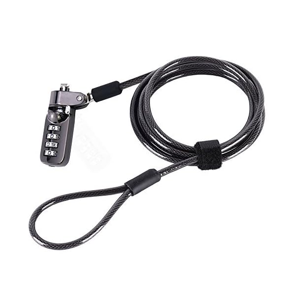 Notebook Security Locks,V·RESOURCING Portable Combination Cable Lock with 4 Digit Password Protections & Sturdy Thick Security Cable for PC/Laptop and Projectors