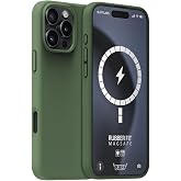 BUFF LABS iPhone 16 Pro ile Uyumlu Magsafe Destekli Rubber Fit Silikon Kılıf, Yumuşak, Kablosuz Şarj, Tam Koruma (Cypress)