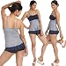 Tempting & Distinguishing Solid Blue And White Horizontal Lined Padded Frilled Top With Boyleg Bottom One Piece Swim-Suit RS.1349.00