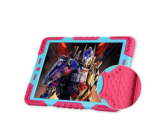 iPad Pro 9,7 Schutzhülle, bpowe Pepkoo Series Heavy Duty Silikon Case Schutzhülle Kunststoff Dual Layer stoßfest Drop Proof Staubdicht Kinder stoßfest mit Ständer für iPad Pro 24,6 cm rot / schwarz - 4