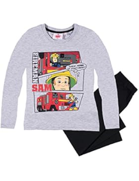 Feuerwehrmann Sam Jungen Pyjama Schlafanzug 2016 Kollektion - grau