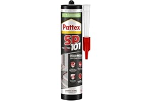 Pattex Sigillante Polimerico SP101, Sigilla e Incolla, Multimateriale, Elevate Prestazioni, Aderisce su Superfici Umide, Resiste ai Raggi UV e Intemperie, Sigillante Grigio, Cartuccia da 280 ml