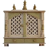 Jodhpur Handicrafts Wooden Temple with White Light (Multicolour)