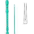 EASTROCK 3 Pièces Flûte à Bec Instrument de Style Allemand Soprano,Vert | pour Débutants avec Tableau des Doigts, sac D'emballage, Repose-Pouce