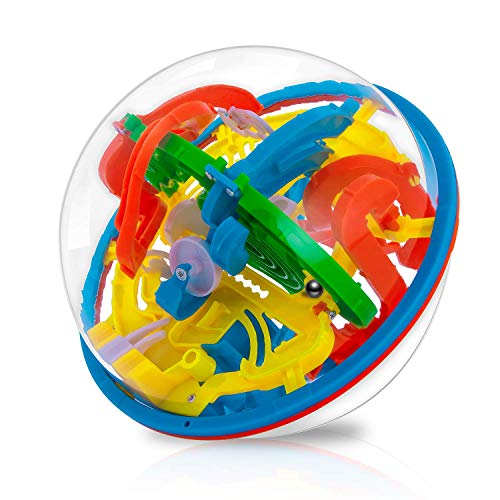 NEEGO Bola De Laberinto 3D Bola De Intelecto 3D con Desafiantes Bola De Laberinto 3D para NiñOs Rompecabezas 3D Bola De Laberinto MáGico Rompecabezas Juego De Rompecabezas (16cm)