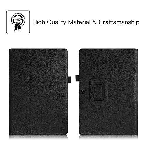 Fintie Trekstor SurfTab duo W1 Hülle Case – Slim Fit Folio Premium Kunstleder Tastatur Ständer Schutzhülle Cover Tasche mit Ständerfunktion für Trekstor SurfTab duo W1 Volks-Tablet WiFi / LTE 25,7 cm (10,1 Zoll), Schwarz - 3