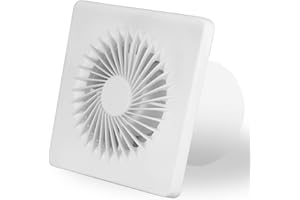 LeKaufen Bathroom Extractor Fan 4" Ø 100mm Silent Ventilation Fan with Backdraft Damper, Window or Wall Mounted Vent Fan 4 inch Extract Fan 150m³/h Airflow for Shower Office Cockloft Garage Kitchen