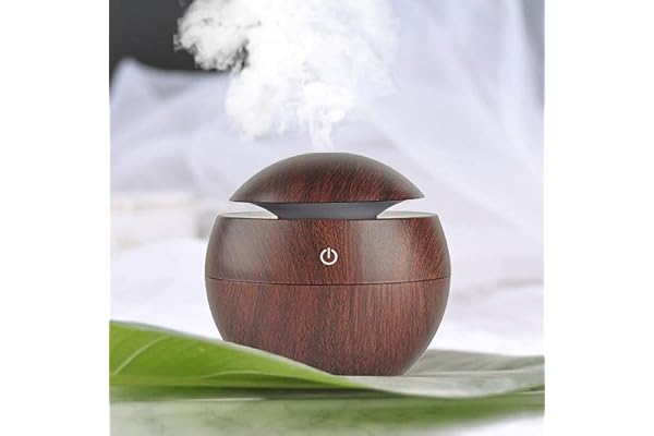 Wooden Cool Mist Humidifiers Essential Oil Diffuser Aroma Air Humidifier with Colorful Change for Car, Office, Babies, humidifiers for Home, air humidifier for Room (Wood Colour)