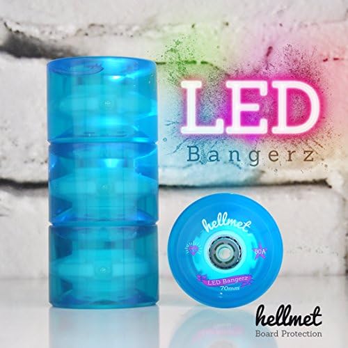Hellmet LED Bangerz - LED Longboard Wheels - NEW - Aqua Blue - Eyecatcher