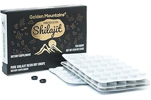 SIBERIAN GREEN Pure Shilajit Dry Drops aus dem Sibirischen Grünen Altai "Goldene Berge" – 120 stück (200 mg) Authentische Spurenelemente auf Pflanzenbasis & Fulvosäure