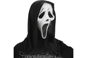 Aurasky Mascara para Halloween Adulto, Mascara de Scream, Ghostface Mask, Mascara TerrorAccesorios para Halloween Carnaval Cosplay Fiestas