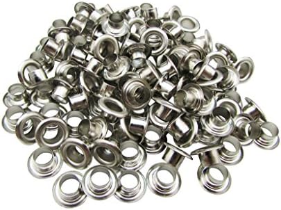 Amanaote 3.5mm Internal Hole Diameter Silvery Eyelets Grommets with Washer Self Backing Pack of 200 Sets