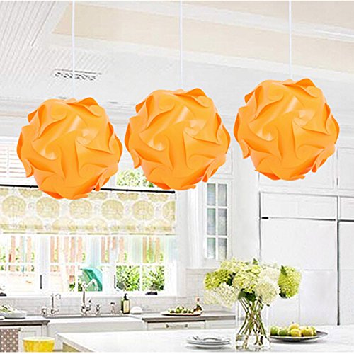 Original DIY Lampenschirm Puzzle Schatten Kugel Dekoration Festival Moderne PR Pendelleuchte 30pcs Set Durchmesser 30 cm (orange) - 2