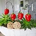 Produktbild MW Handel Pflanzstecker 4er Set Keramik mit Metallstab Topfblumendeko Blumendeko Stecker (Erdbeere)