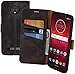 Produktbild Suncase Book-Style Echt Leder Tasche für Motorola Moto Z3 Play Schutzhülle (Slim-Fit) Wallet Case Hülle (mit Standfunktion und Kartenfach - Bruchfester Innenschale) in Antik-Braun